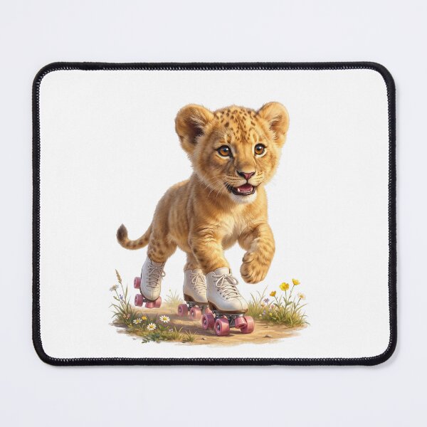 Item preview, Lion Cub on Roller Skates designed and sold by Helenaphotoart.