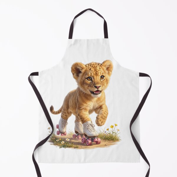 Item preview, Lion Cub on Roller Skates designed and sold by Helenaphotoart.
