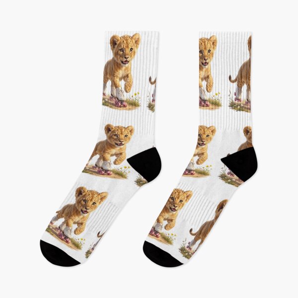 Item preview, Lion Cub on Roller Skates designed and sold by Helenaphotoart.