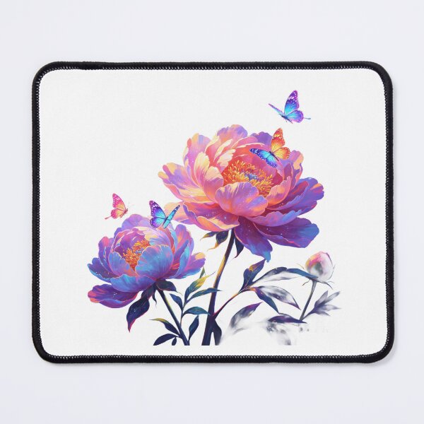 Item preview, Dreamy Watercolor Peony Flowers with Butterflies Floral Art designed and sold by MintvexaDesign.