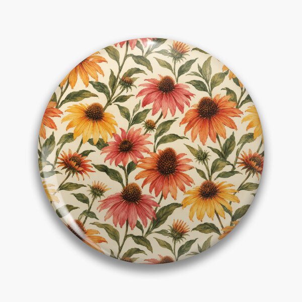 Item preview, Echinacea Sunset Warm Watercolor Seamless Pattern designed and sold by Inkworksbyshery.