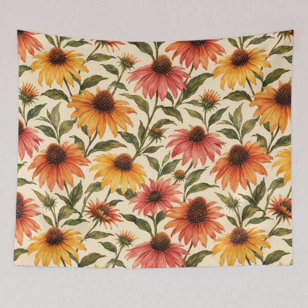 Item preview, Echinacea Sunset Warm Watercolor Seamless Pattern designed and sold by Inkworksbyshery.