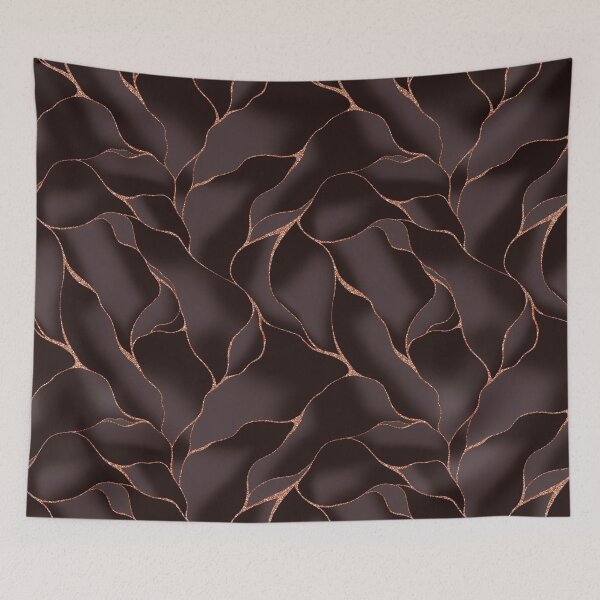 Item preview, Chocolate Brown & Rose Gold Abstract Wave Pattern | Luxury Seamless Design designed and sold by Pickachoo.
