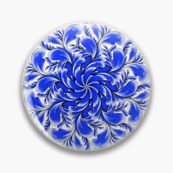 Item preview, Curved blue flower designed and sold by Doodles by Em.