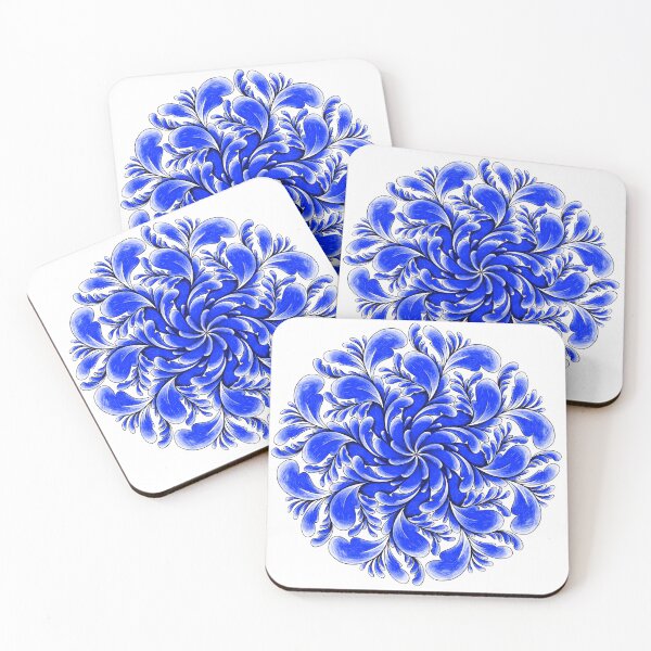 Item preview, Curved blue flower designed and sold by Doodles by Em.