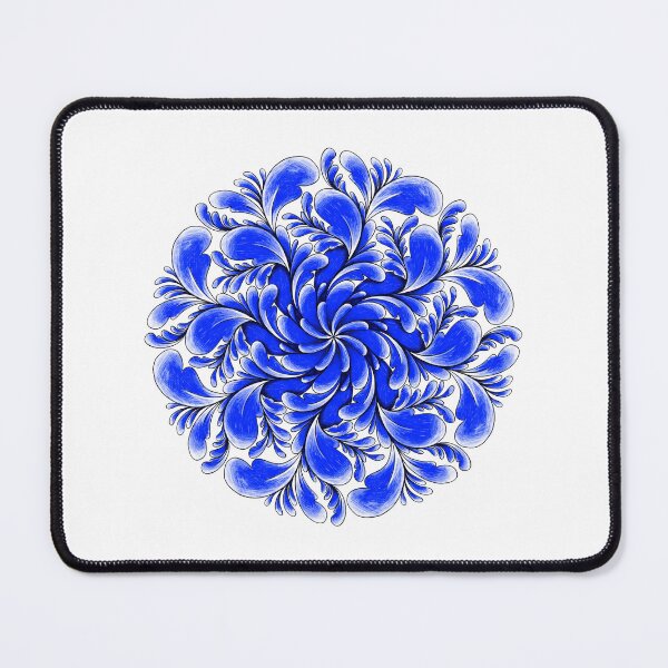 Item preview, Curved blue flower designed and sold by Doodles by Em.