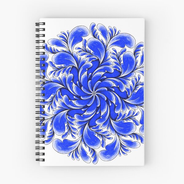 Item preview, Curved blue flower designed and sold by Doodles by Em.
