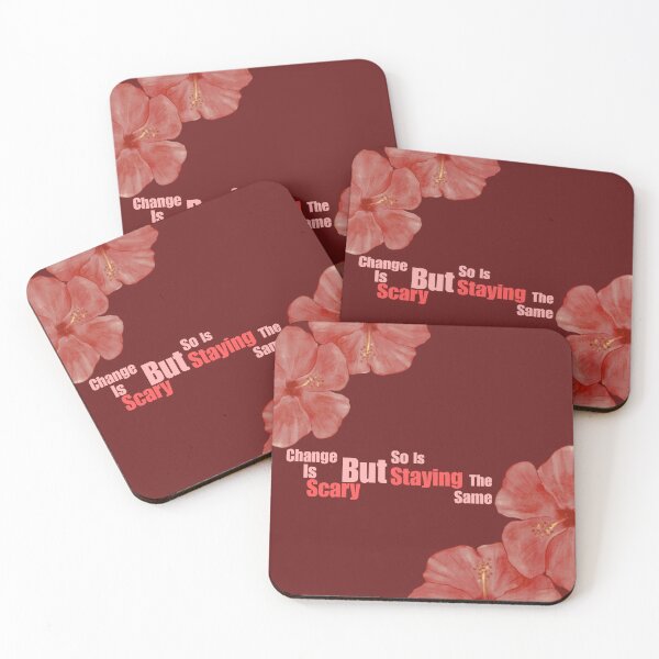 Item preview, Change Is Scary But So Is Staying the Same | Motivational Floral Quote | Burgundy Hibiscus Aesthetic designed and sold by NOUURRRR.