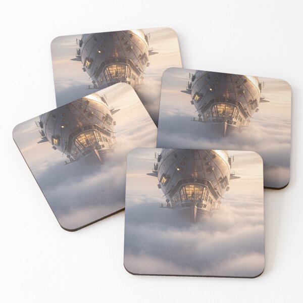 Item preview, Airship above the clouds – Futuristic vision designed and sold by Halbeskilo.