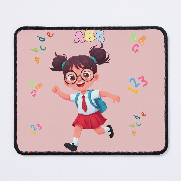 Item preview, Cute School Girl ABC 123 Learning Illustration. designed and sold by DodoCraft3.