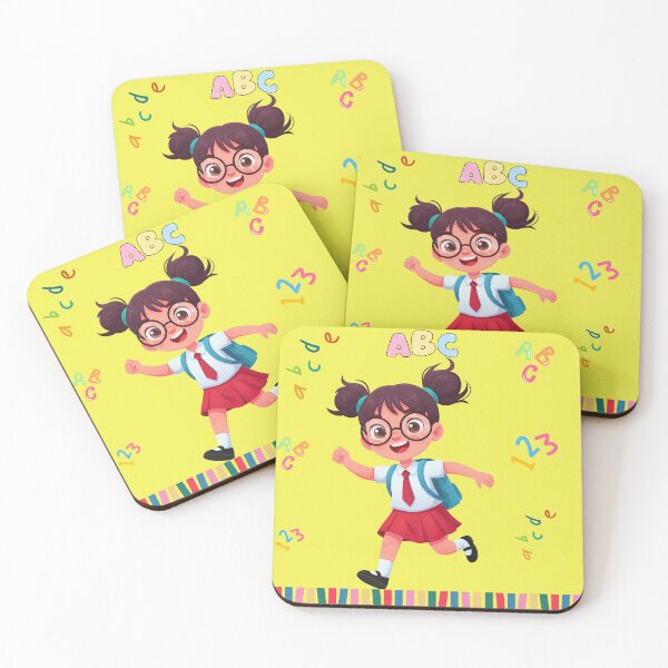 Item preview, Cute School Girl ABC 123 Learning Illustration.  designed and sold by DodoCraft3.
