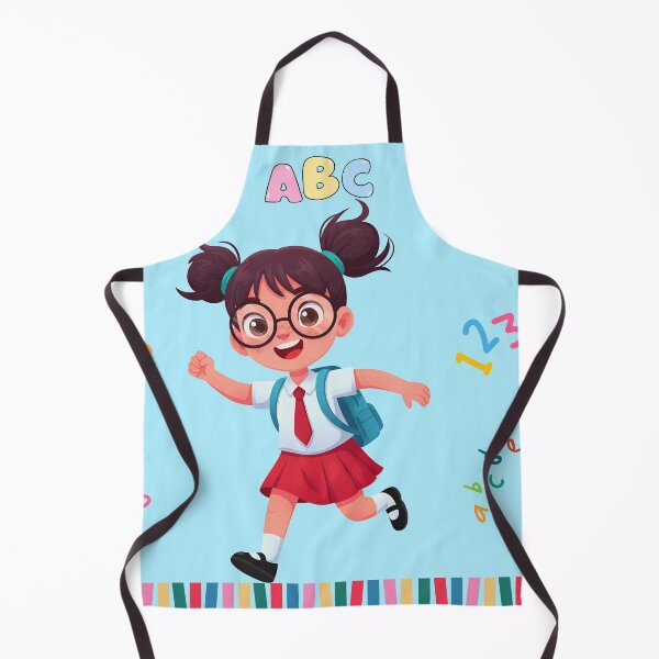 Item preview, Cute School Girl ABC 123 Learning Illustration. designed and sold by DodoCraft3.