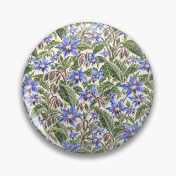 Item preview, Borage Herb Kitchen Dense Watercolor Seamless Pattern designed and sold by Inkworksbyshery.