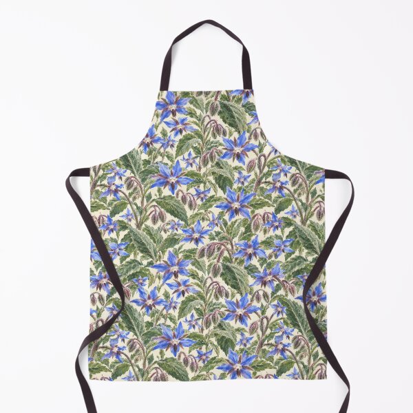 Item preview, Borage Herb Kitchen Dense Watercolor Seamless Pattern designed and sold by Inkworksbyshery.