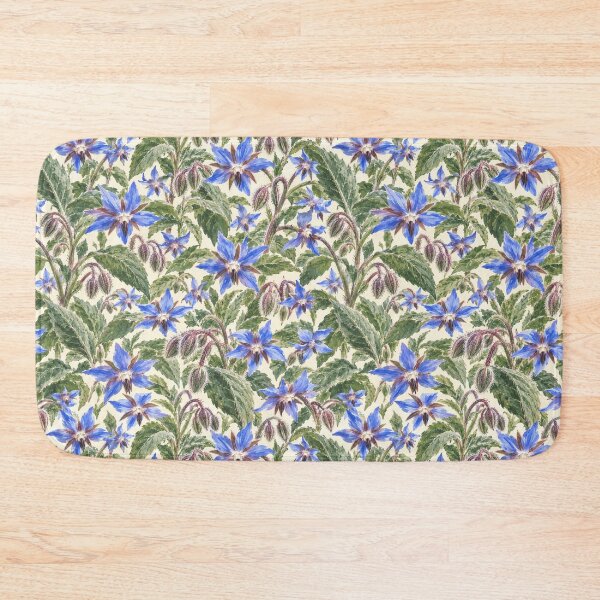 Item preview, Borage Herb Kitchen Dense Watercolor Seamless Pattern designed and sold by Inkworksbyshery.