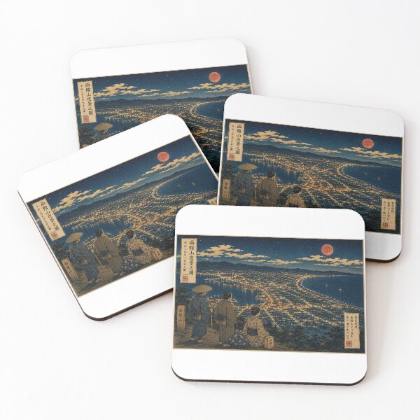 Item preview, Hakodate Night View Ukiyo-e | Mount Hakodate Japan Woodblock Art designed and sold by KAI Collective.