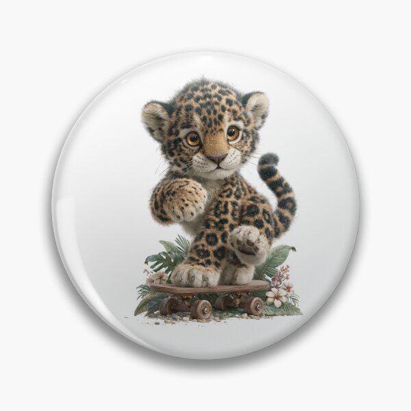 Item preview, Jaguar Cub Riding a Skateboard designed and sold by Helenaphotoart.