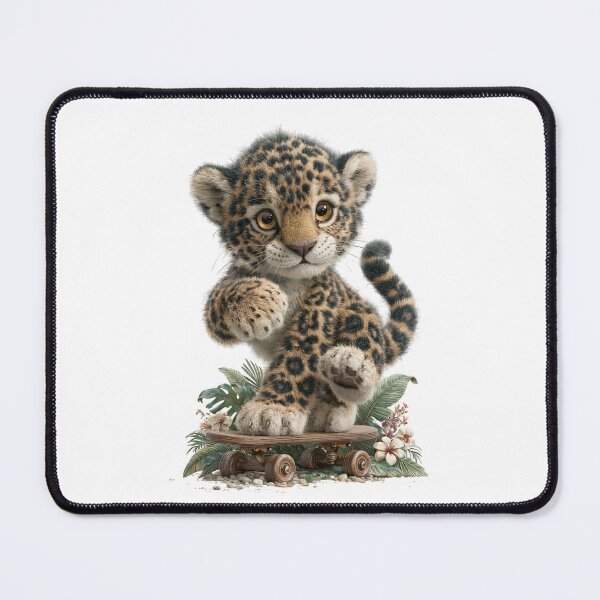 Item preview, Jaguar Cub Riding a Skateboard designed and sold by Helenaphotoart.