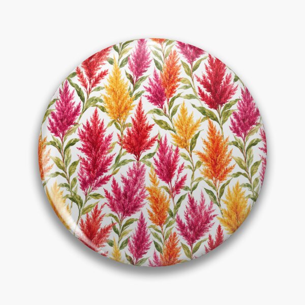Item preview, Celosia Plume Feather Watercolor Vibrant Seamless Pattern designed and sold by Inkworksbyshery.