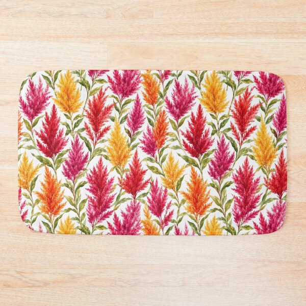Item preview, Celosia Plume Feather Watercolor Vibrant Seamless Pattern designed and sold by Inkworksbyshery.