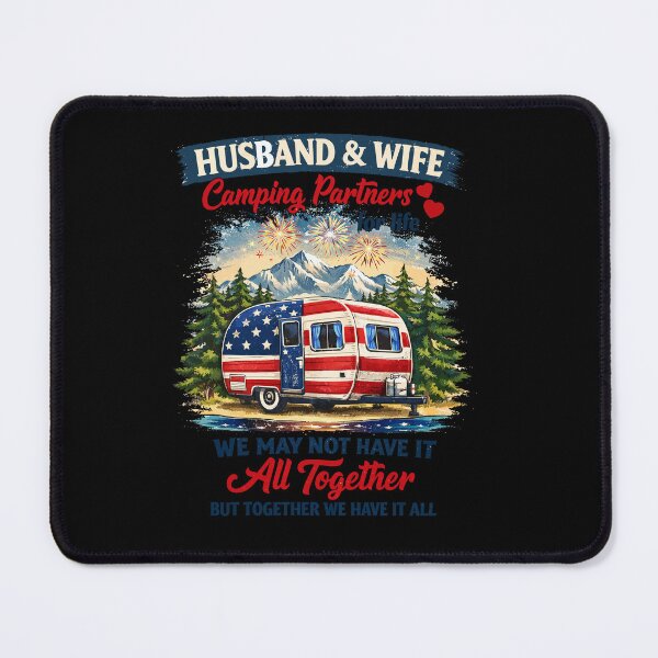 Item preview, Husband And Wife Camping Partners American Flag Camper Art designed and sold by BendyBeasts.