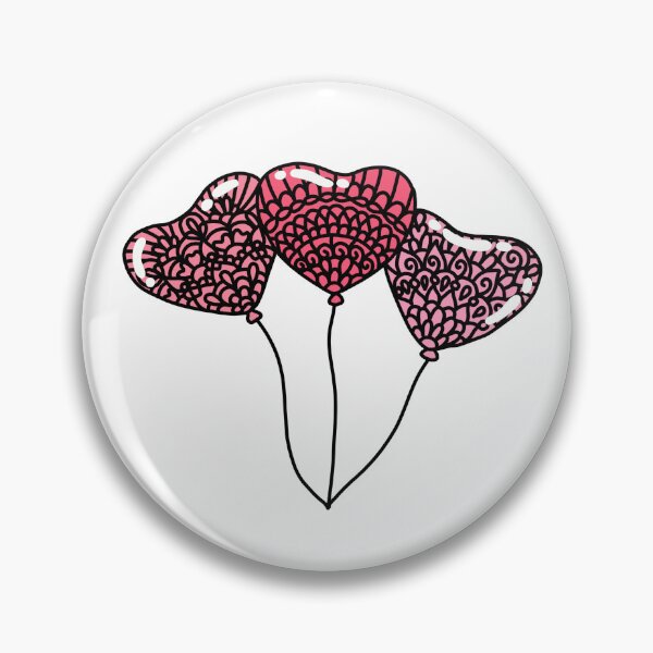 Item preview, Red heart balloons zentangle sticker designed and sold by DesignPMG.