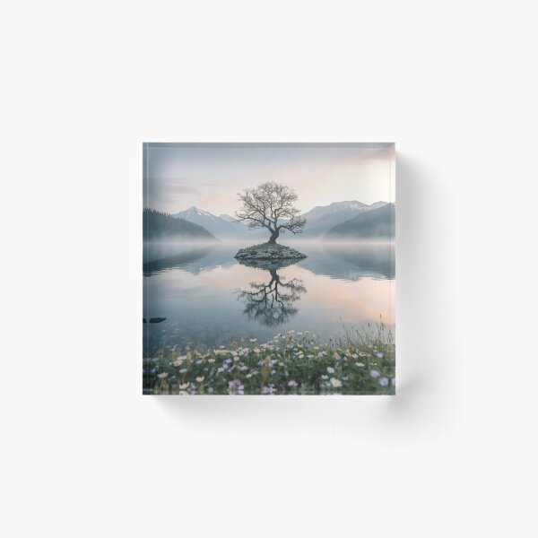 Item preview, Where Silence Takes Root | Ancient Tree Lake Wall Art | Luxury Alpine Landscape Print | Peaceful Nature Decor | Mirror Reflection Artwork designed and sold by VeloraNature.