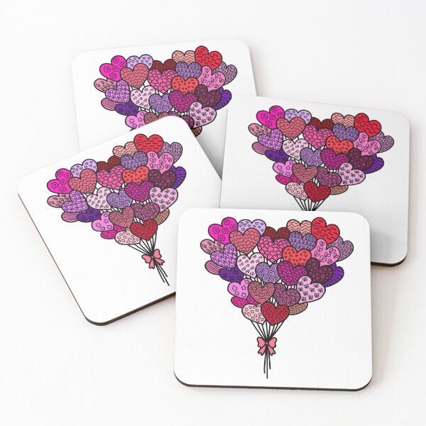 Item preview, Sweet heart love balloons zenntangle sticker designed and sold by DesignPMG.