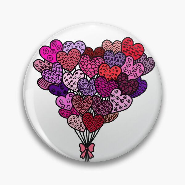 Item preview, Sweet heart love balloons zenntangle sticker designed and sold by DesignPMG.