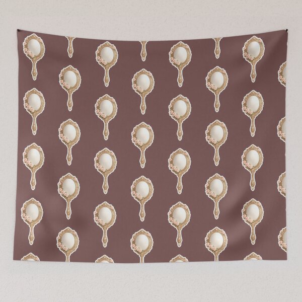 Item preview, Vintage Gold Hand Mirror Sticker designed and sold by PawsAndpetalstudio.