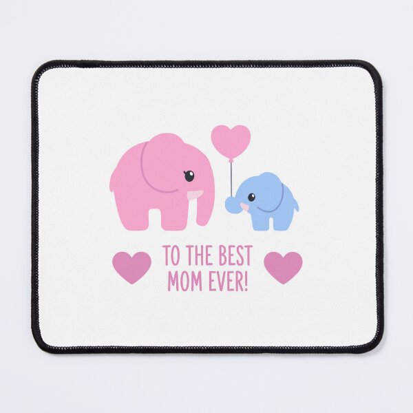 Item preview, Kawaii Elephant Mom and Baby Best Mom Ever Hearts designed and sold by Krasnovaovaova.