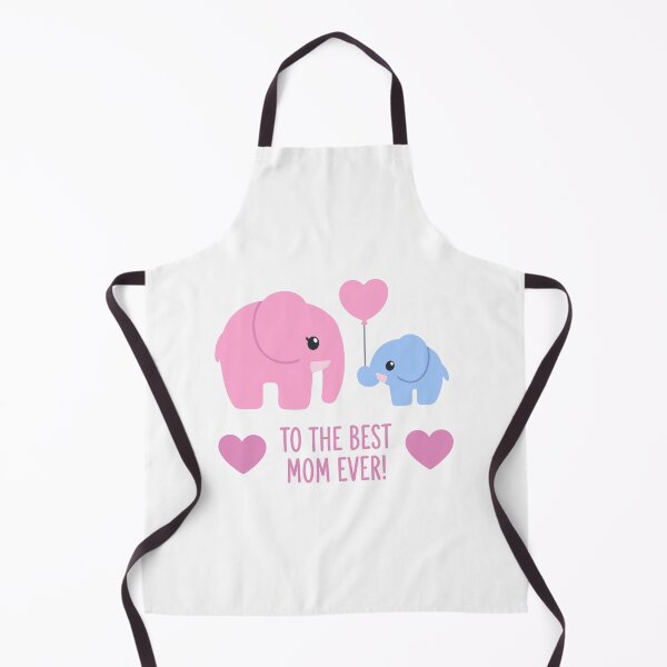 Item preview, Kawaii Elephant Mom and Baby Best Mom Ever Hearts designed and sold by Krasnovaovaova.