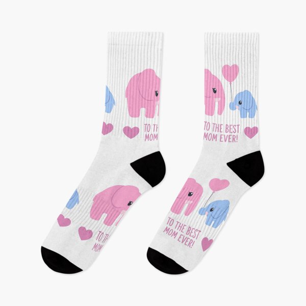 Item preview, Kawaii Elephant Mom and Baby Best Mom Ever Hearts designed and sold by Krasnovaovaova.