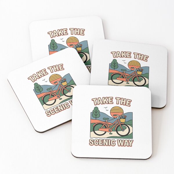 Item preview, Take the Scenic Way Folk Bicycle Landscape designed and sold by GoofyShopp.