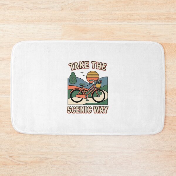 Item preview, Take the Scenic Way Folk Bicycle Landscape designed and sold by GoofyShopp.