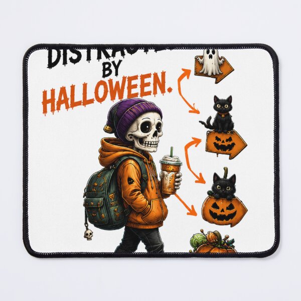 Item preview, Halloween Skeleton Shirt | Easily Distracted by Halloween | Cute Skeleton Pumpkin designed and sold by Limitless expressions - wear your mindset .