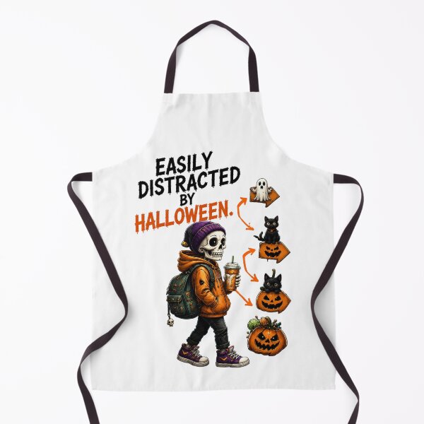 Item preview, Halloween Skeleton Shirt | Easily Distracted by Halloween | Cute Skeleton Pumpkin designed and sold by Limitless expressions - wear your mindset .