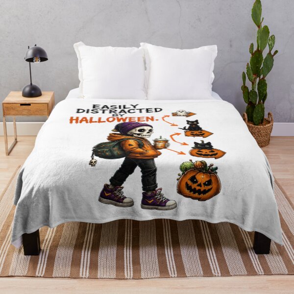 Item preview, Halloween Skeleton Shirt | Easily Distracted by Halloween | Cute Skeleton Pumpkin designed and sold by Limitless expressions - wear your mindset .