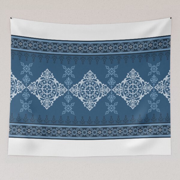 Item preview, Navy blue damask border designed and sold by PowerAntShop.