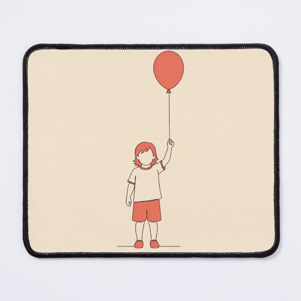 Item preview, Boy Holding Red Balloon - Modern Minimal Line Drawing designed and sold by TheDenimArt.