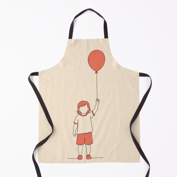 Item preview, Boy Holding Red Balloon - Modern Minimal Line Drawing designed and sold by Denim Art Studio.