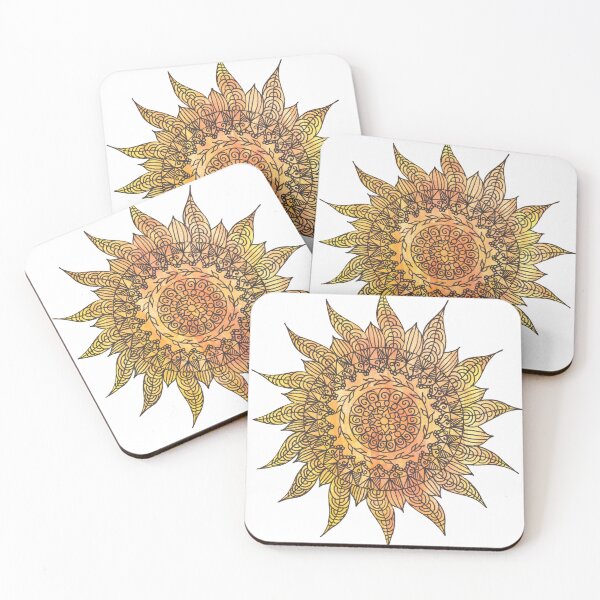 Item preview, Golden Sunshine zentangle sticker designed and sold by DesignPMG.