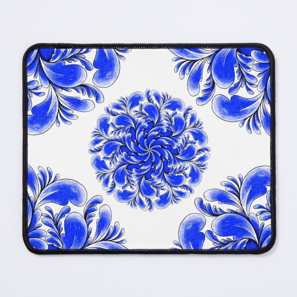 Item preview, Curved Blue Flower 2 designed and sold by Doodles by Em.