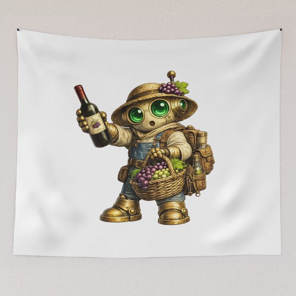 Item preview, Cute Wine Lover Robot Harvest designed and sold by Yomere.