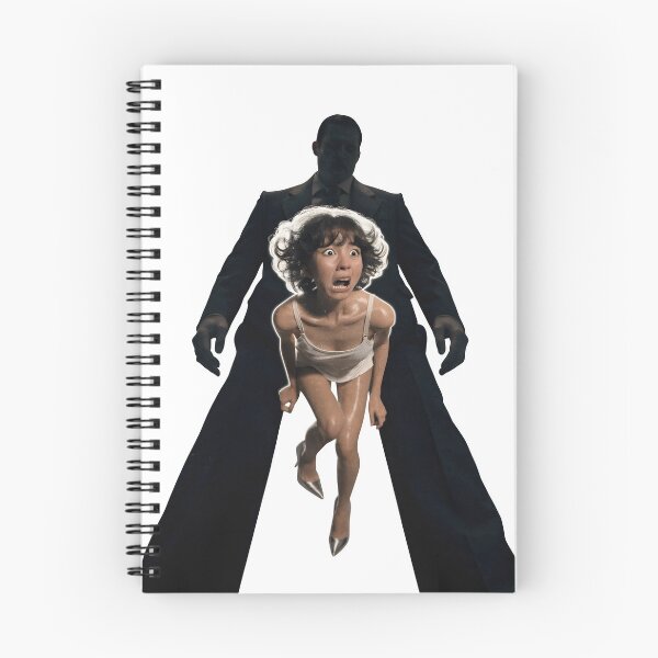Item preview, Terrified young woman running from giant shadowy as PNG cutout designed and sold by Creative88Art.