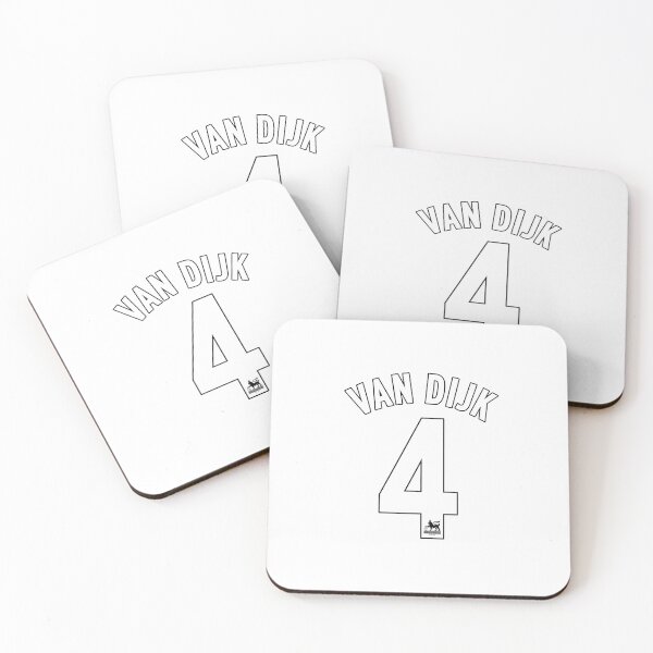 Item preview, Virgil Van Dijk #4 Retro Liverpool F.C Name & Number designed and sold by FanFueledStickers.