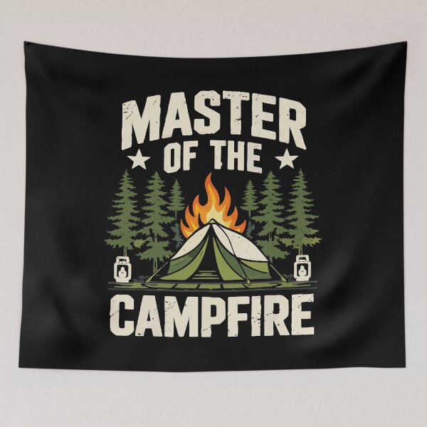 Item preview, Master Of The Campfire - Retro Tent Camping Art designed and sold by BendyBeasts.