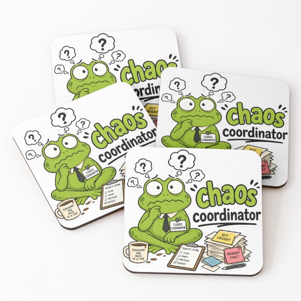 Item preview, Chaos Coordinator Frog Sticker | Funny Office Humor Quote designed and sold by BLOOMVELLE.