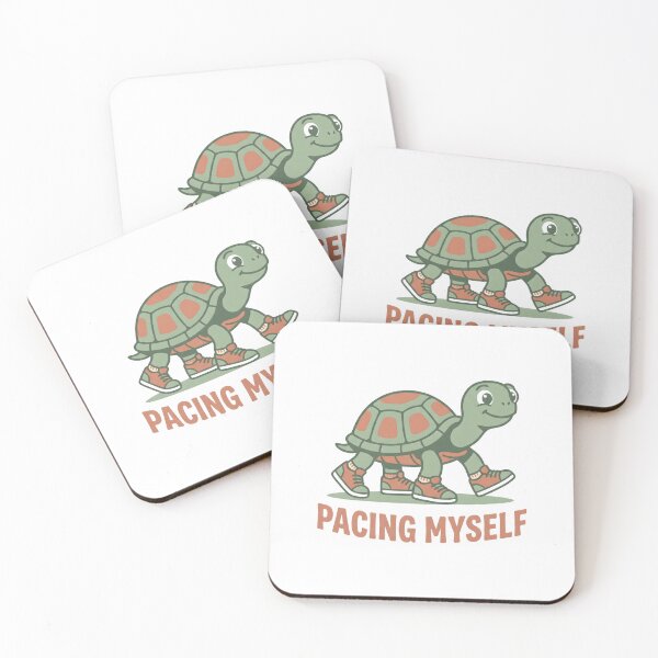 Item preview, Pacing Myself Cute Turtle in Sneakers Running designed and sold by MyHappyArtShop.