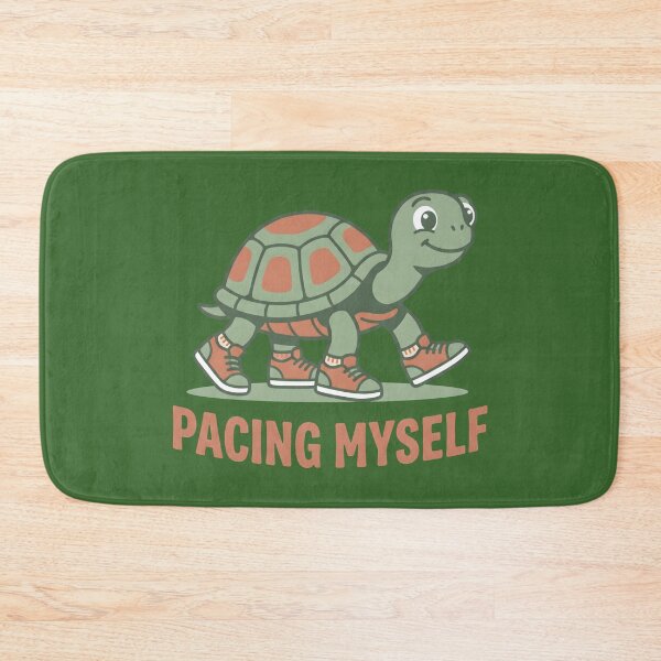 Item preview, Pacing Myself Cute Turtle in Sneakers Running designed and sold by MyHappyArtShop.